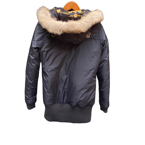 Vtg Rocawear Reversible Hooded Puffer Jacket Coat Black Red Sz M Broken Zip - Picture 3 of 12